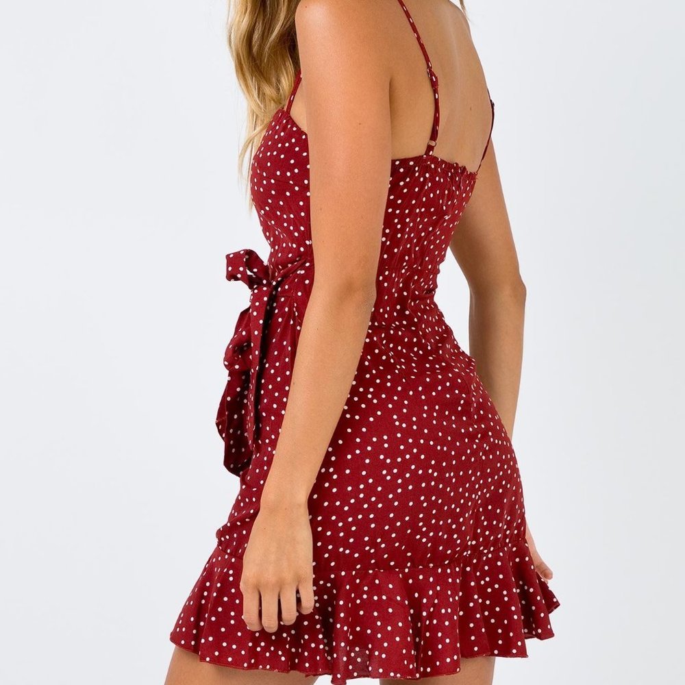 Princess Polly mini dress; red wine; US size 2